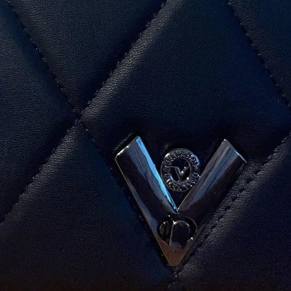 NWT-Valentino Orlandi quilted crossbody black vegan leather bag. - Picture 14 of 14